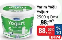 DOST YARIM YAĞLI YOĞURT 2500 G